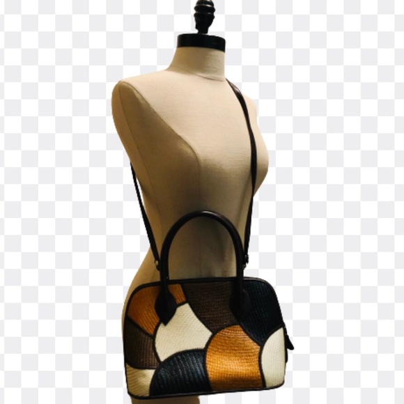 Le Sac-Vtg hand woven patchwork handbag. - Picture 3 of 7